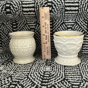 2 Lenox Ivory Vase/Votive/Accent Pieces